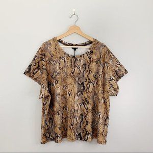 Torrid Womens Short Sleeve Tee T-Shirt Blouse Ribbed Reptile